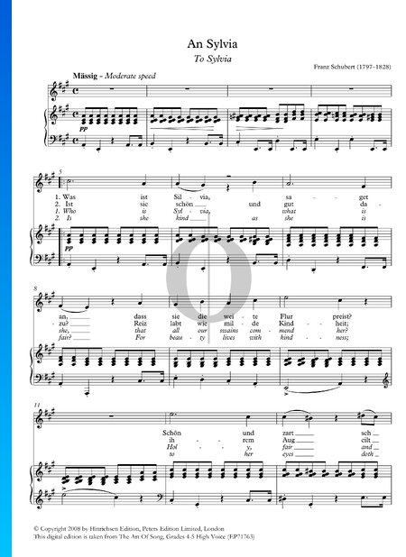 An Sylvia, Op. 106 Nr. 4, D.891