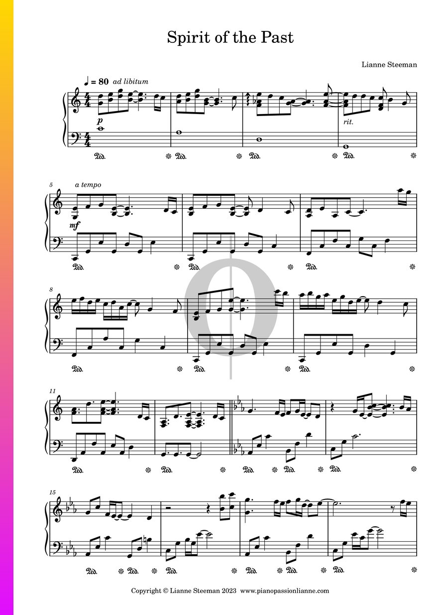 Spirit of the Past (Lianne Steeman) Piano Sheet Music - OKTAV