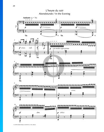 In the Evening, Op. 105 No. 6 Sheet Music
