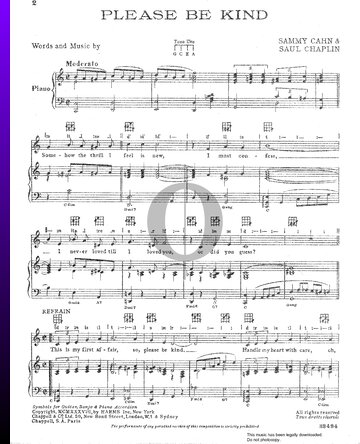 Please Be Kind Sheet Music