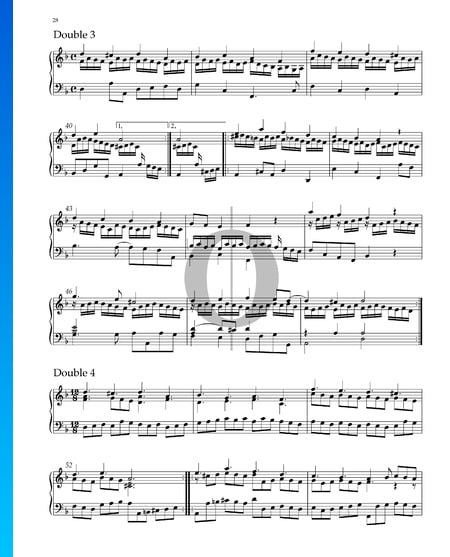 Suite n.º 3 en re menor, HWV 428: 8. Doble 3 Partitura