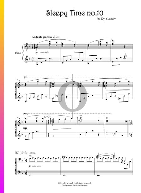 Sleepy Time no. 10 Musik-Noten