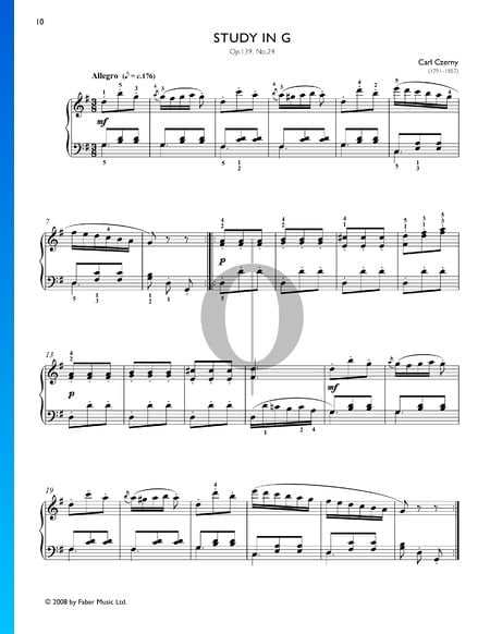 Étude en Sol Majeur, Op. 139 No. 24 Partition