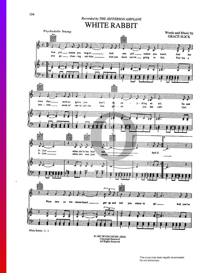 White Rabbit Sheet Music