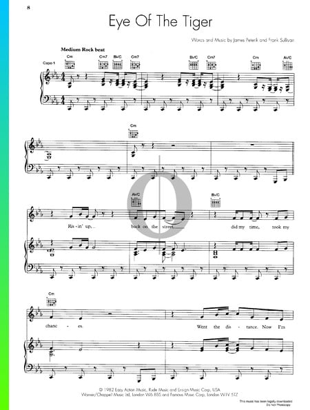 Eye Of The Tiger Sheet Music