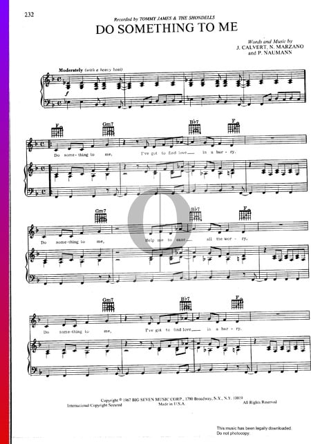 Do Something To Me Sheet Music