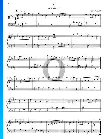 Partition Menuet en Sol mineur, BWV Anh. 115