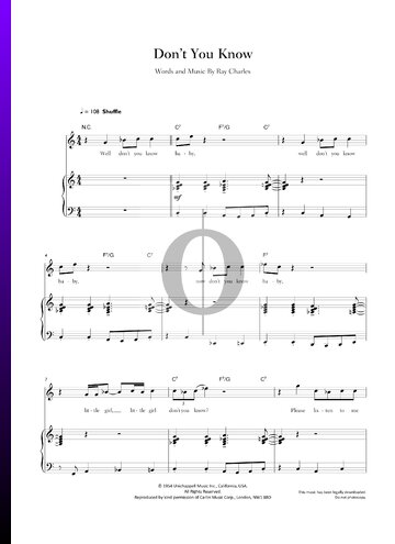 Don't You Know Sheet Music
