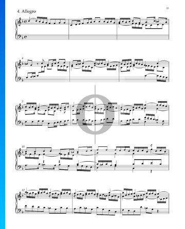 Partition Suite No. 2 en Fa Majeur, HWV 427: 4. Allegro