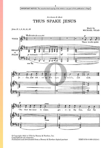 Thus Spake Jesus Sheet Music