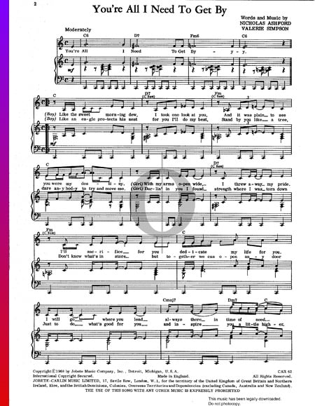 You're All I Need To Get By Musik-Noten