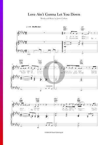 Love Ain't Gonna Let You Down Sheet Music