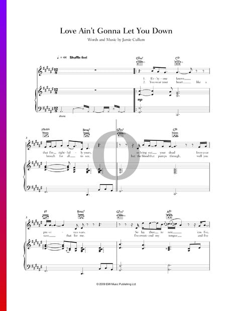 Love Ain't Gonna Let You Down Sheet Music