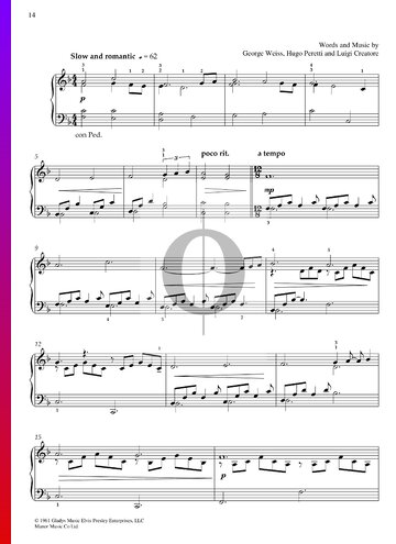 Can't Help Falling In Love Partitura