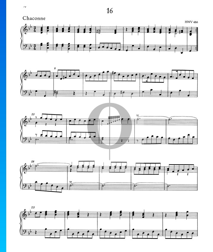 Chaconne G Minor, HWV 486 (Georg Friedrich Händel) Piano Sheet Music ...