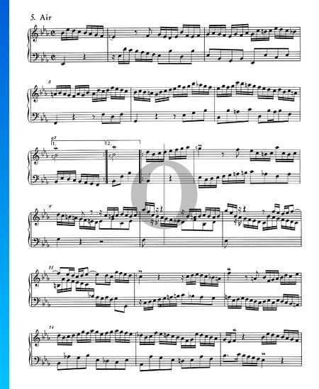 French Suite No. 4 Es Major, BWV 815: 5. Air Sheet Music