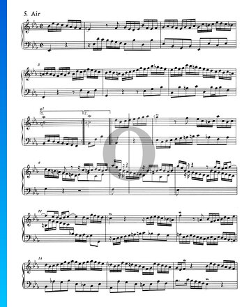 Suite francesa n.º 4 en mi bemol mayor, BWV 815: 5. Aire Partitura