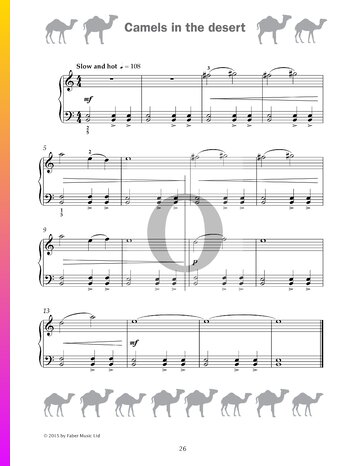 Camels in the desert Partitura