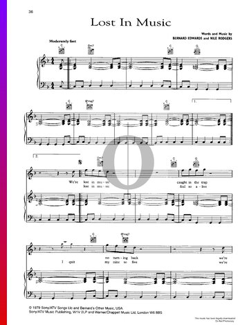 Lost In Music Sheet Music