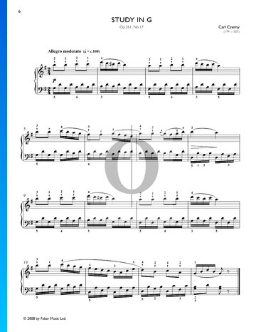 Study in G Major, Op. 261 No. 17 Spartito