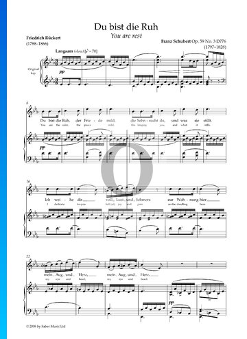 Du bist die Ruh, Op. 59: No. 3 Sheet Music