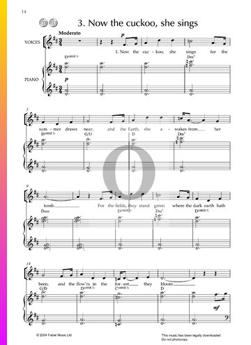 Now The Cuckoo She Sings Sheet Music