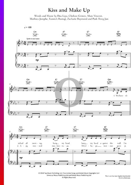 Kiss and Make Up Sheet Music