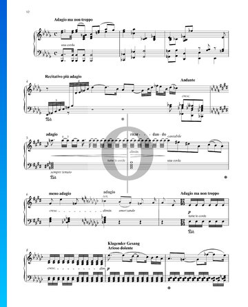 Sonata in A-flat Major, Op. 110 No. 31: 3. Adagio ma non troppo bladmuziek