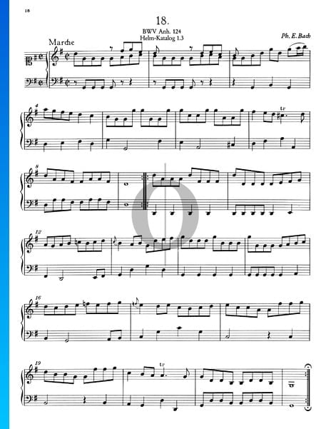 Marche G-Dur, BWV Anh. 124 Partition