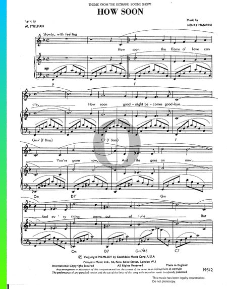 How Soon Sheet Music