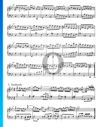 Partition Suite Française No. 2 Do mineur, BWV 813: 3. Sarabande