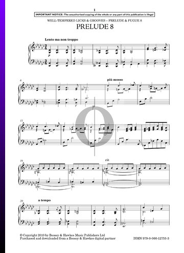 Präludium und Fuge 8 in es-Moll Musik-Noten