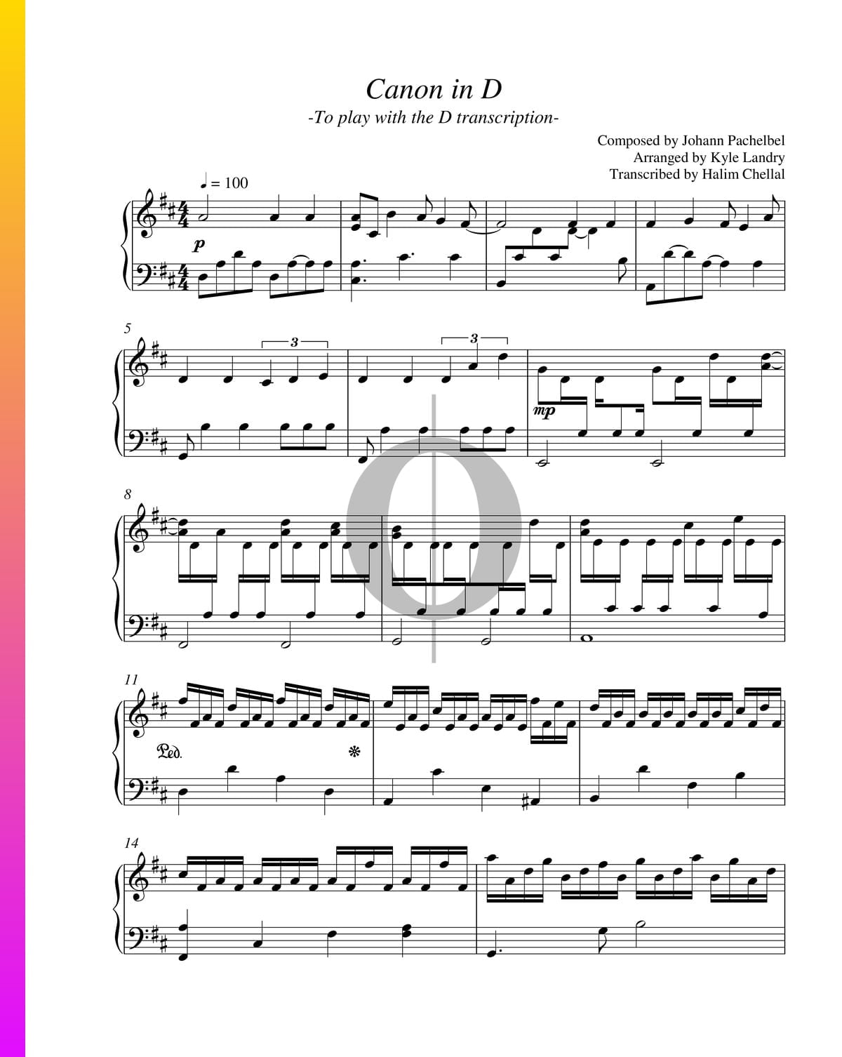 Nublado regional Tóxico Canon in D Partitura » Kyle Landry (Piano Solo) | Descarga PDF - OKTAV