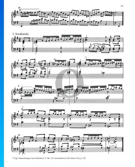 Partita 6, BWV 830: 5. Sarabande Partition