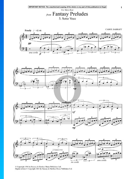 Fantasy Preludes: 3. Sotto Voce Sheet Music
