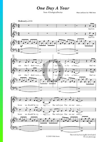 One Day A Year Sheet Music