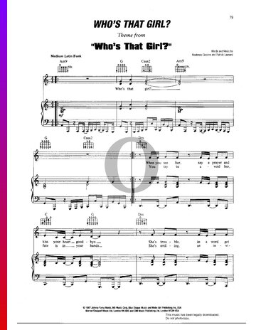 Who's That Girl Sheet Music