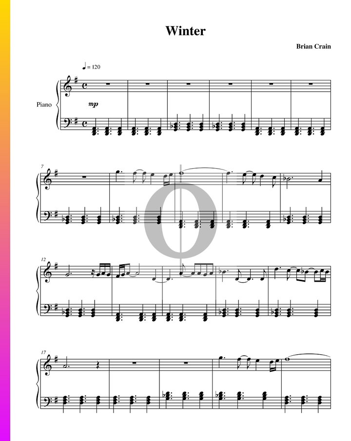 Winter (Brian Crain) Piano Sheet Music - OKTAV