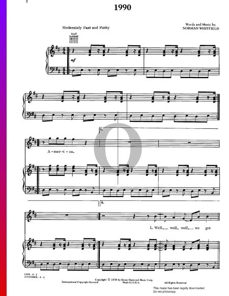 1990 - Nineteen Ninety Sheet Music