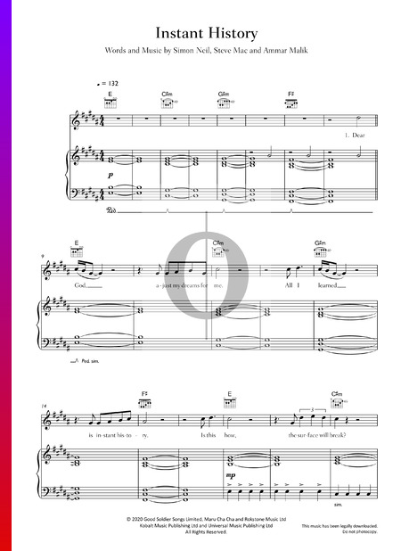 Instant History Sheet Music