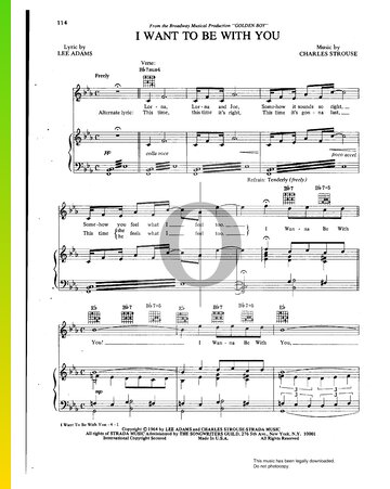 I Want To Be With You Sheet Music