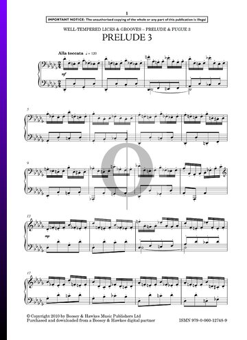 Prelude and Fugue 3 in D-flat Major Sheet Music