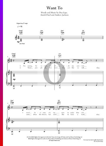 Want To Partitura
