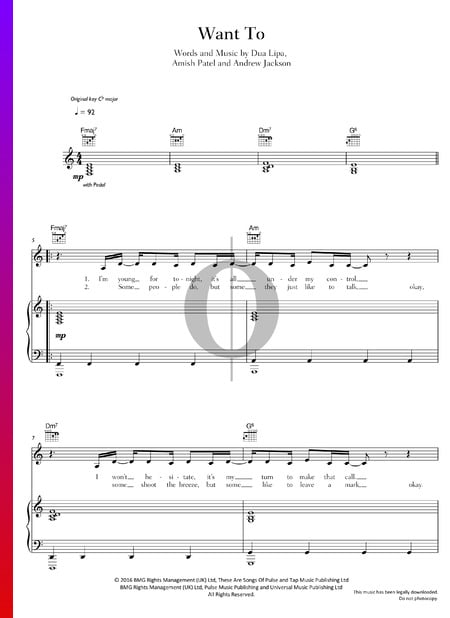 Want To Musik-Noten