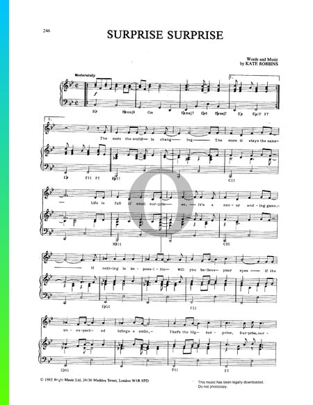 Surprise Surprise Musik-Noten