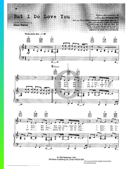 But I Do Love You Sheet Music