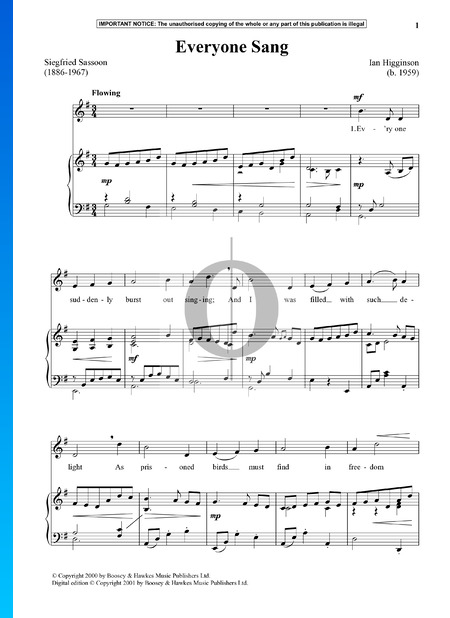 Everyone Sang Partitura