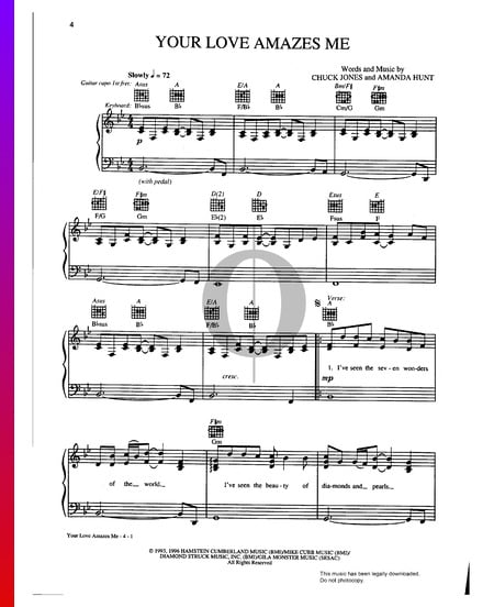 Your Love Amazes Me Sheet Music