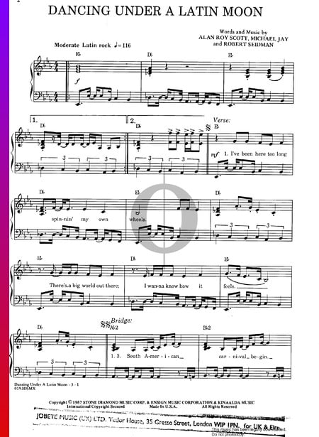 Dancing Under A Latin Moon Sheet Music