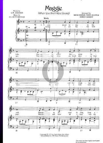 Maggie (When You And I Were Young) Partitura